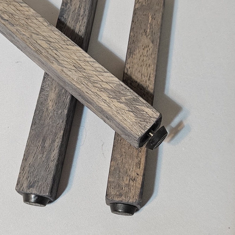 (Set of 3) 9"  Modern Wood Metal Screw Rectangle Wooden Platform Bed Legs Adjust